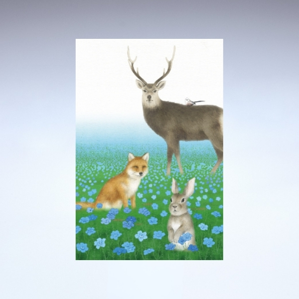 亜麻ポストカード<br>亜麻畑来訪者2025(ホセ・フランキー作)