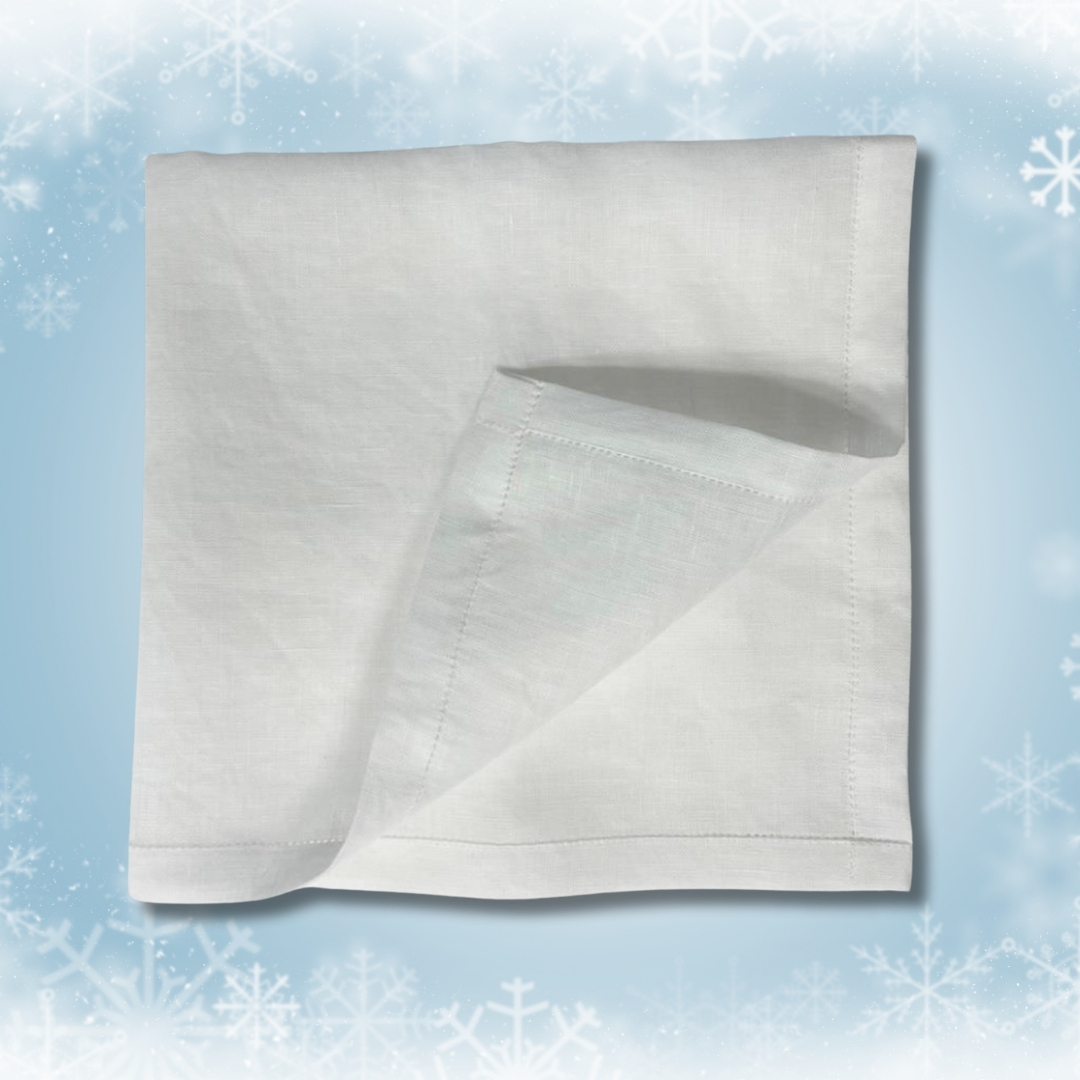 〈ギフト〉60Lリネン片ヘム ハンカチ
