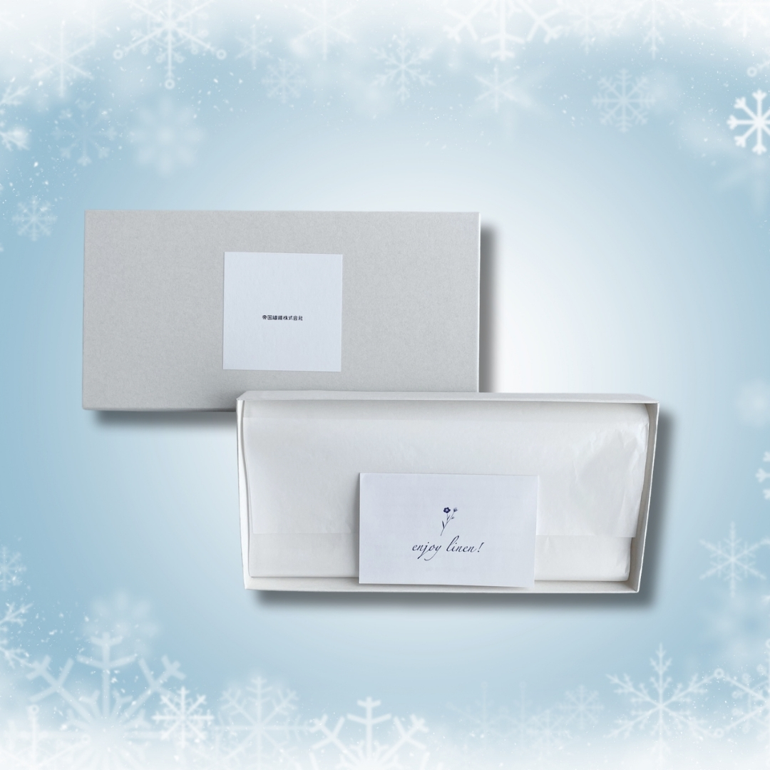 〈ギフト〉60Lリネン片ヘム ハンカチ