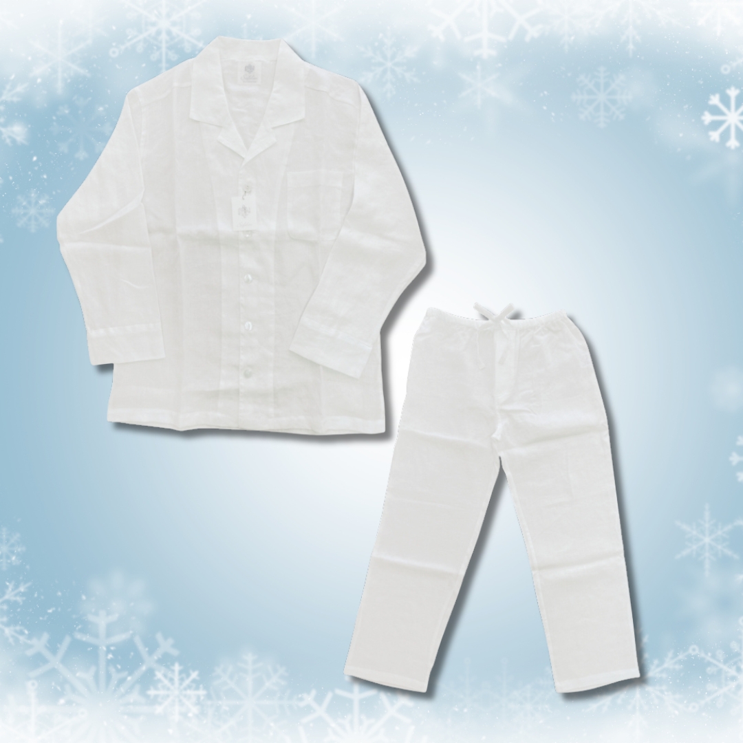 〈桐箱ギフト〉サフィラン＆綿麻ヘリンボンリネンパジャマ